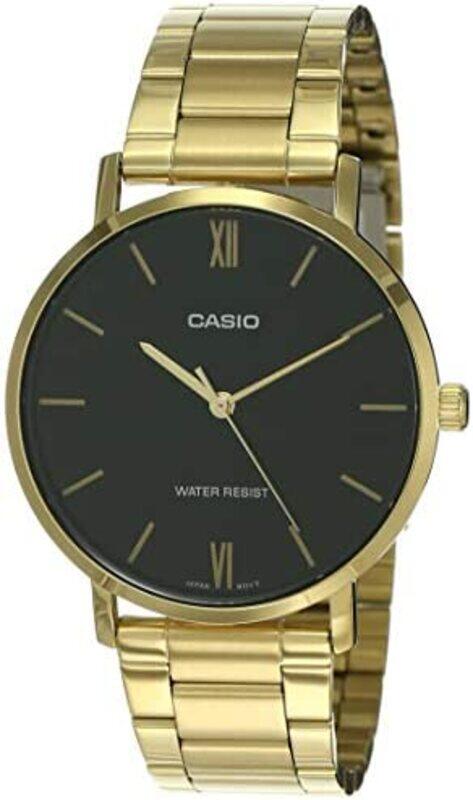 

Casio Analog Watch for Men with Stainless Steel Band, Water Resistant, MTP-VT01G-1BUDF, Gold-Black