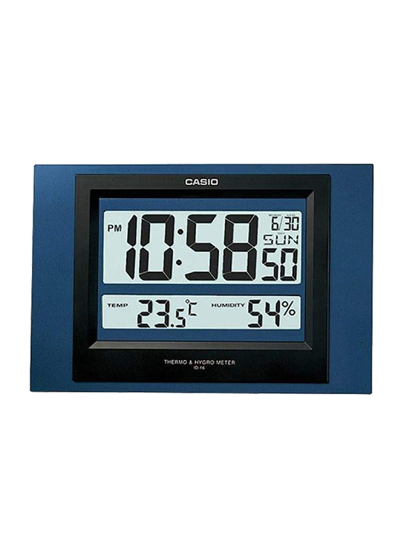 

Casio Digital Indoor Wall Clock, ID-16S-2DF, Blue