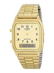 Casio Analog/Digital Quartz Watch for Men with Stainless Steel Band, Water Resistant, AQ-230GA-9BHDF, Gold