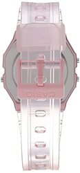 Casio Digital Watch for Men with Resin Band, F91W, Pink-Grey