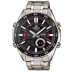 Casio Analog Watch for Men with Stainless Steel Band, Chronograph, EFV-C100D-1AVDF (EX438), Silver-Black