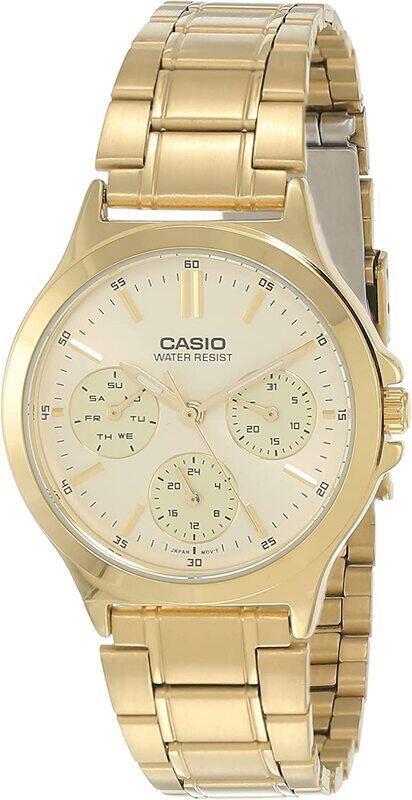 

Casio Analog Watch for Women with Stainless Steel, Water Resistant and Chronograph, Ltp-V300G-9A, Gold