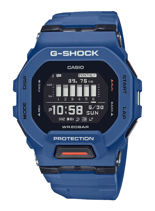 

Casio G-Shock Digital Watch for Men with Resin Band, Water Resistant, GBD-200-2DR, Navy Blue-Black