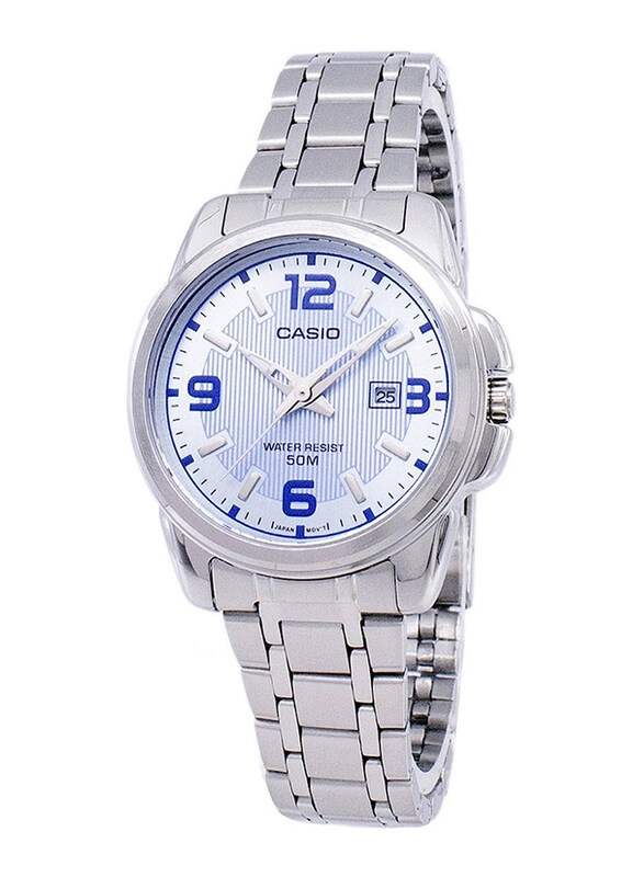 

Casio Analog Watch for Women with Stainless Steel Band, Water Submerge Resistant, LTP1314D-2AVDF, Blue/Silver