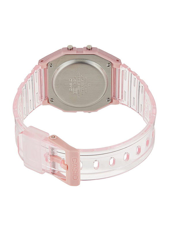 Casio Youth Digital Quartz Unisex Watch with Resin Band, Water Resistant, F-91WS-4DF, Light Pink-Grey