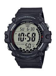 Casio Digital Watch for Men with Resin Band, Water Resistant, AE1500WH-1AV, Black-Grey