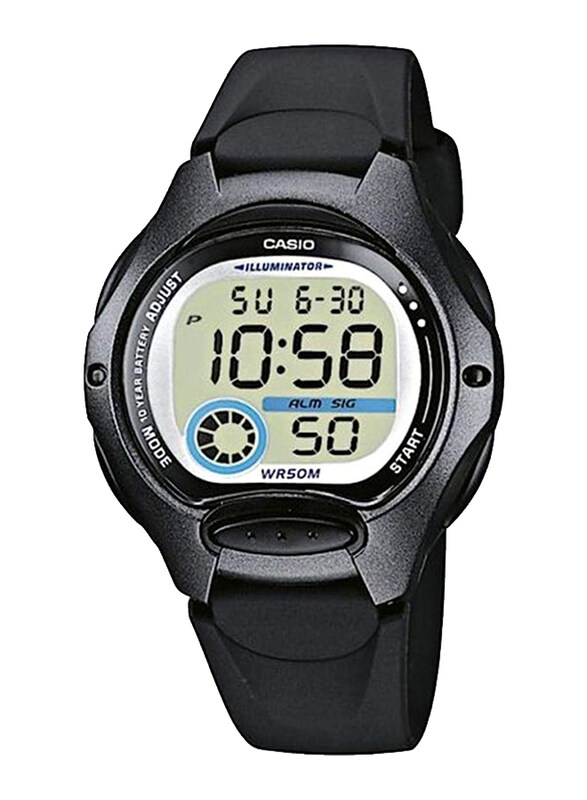 

Casio Digital Watch for Unisex with Leather Band, Water Resistant, LW-200-1B, Black/Black