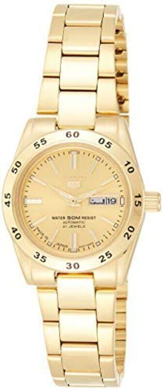 

Seiko Analog Watch for Women with Stainless Steel Band, Water Resistant, SYMG44J, Gold