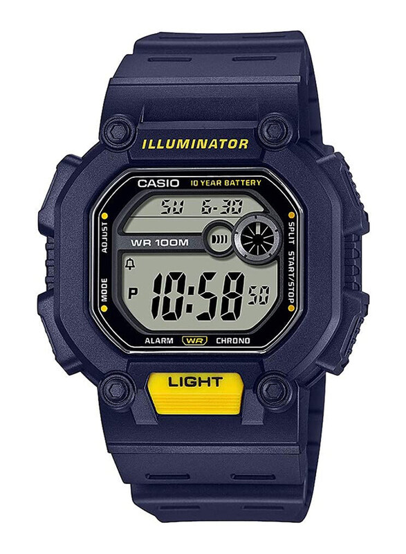 

Casio Light Digital Watch for Men with Resin Band, Water Resistant, W-737H-2AVCF, Blue-Grey