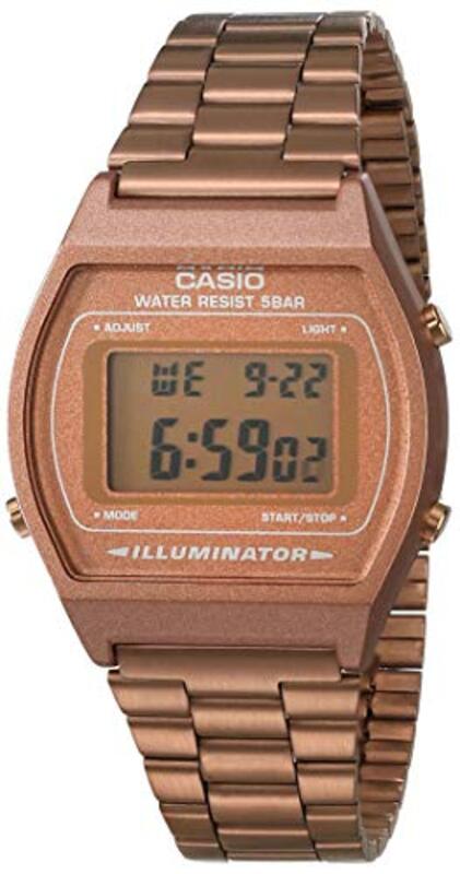 Casio Digital Watch for Women with Stainless Steel Band, B640WC-5AVT, Multicolour-Rose Gold