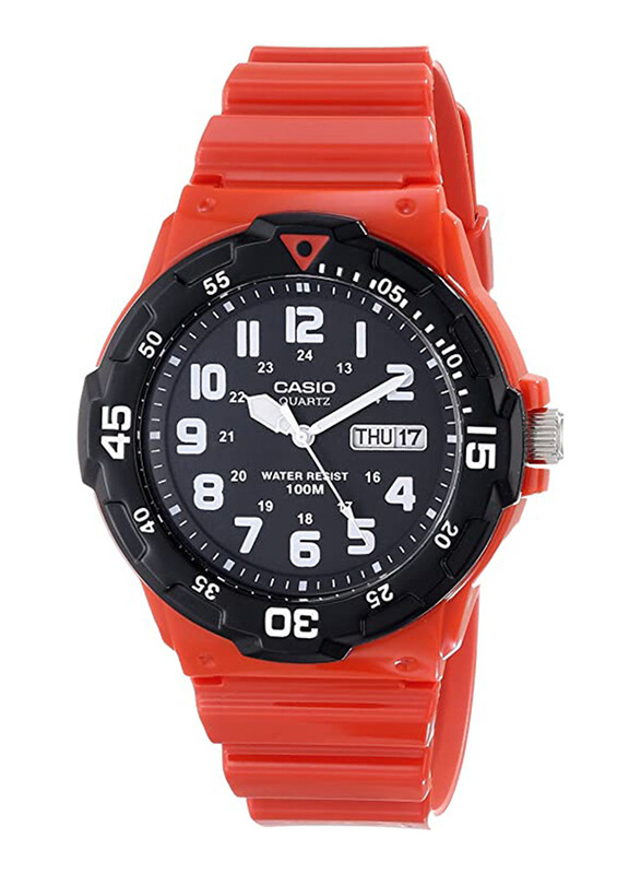 

Casio Analog Watch for Men with Resin Band, Water Resistant, MRW200HC-4B, Red-Black