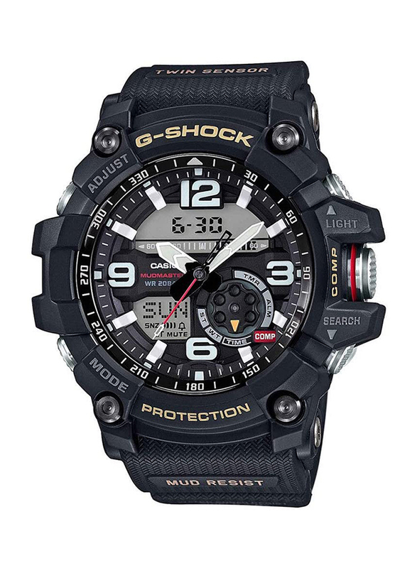 Casio G-Shock Mudmaster Analog/Digital Watch for Men with Resin Band, Water Resistant, GG1000-1A, Black