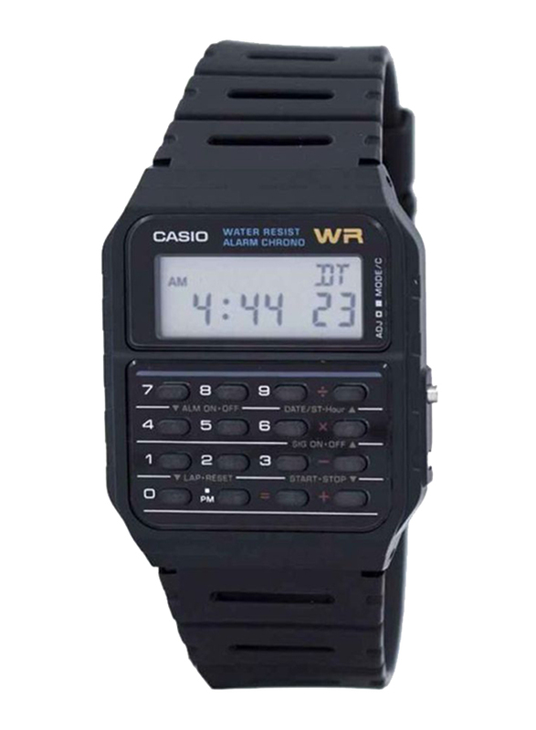 Casio Digital Watch for Men with Rubber Band, Water Resistant, CA53W-1ZDR, Black-Multicolour