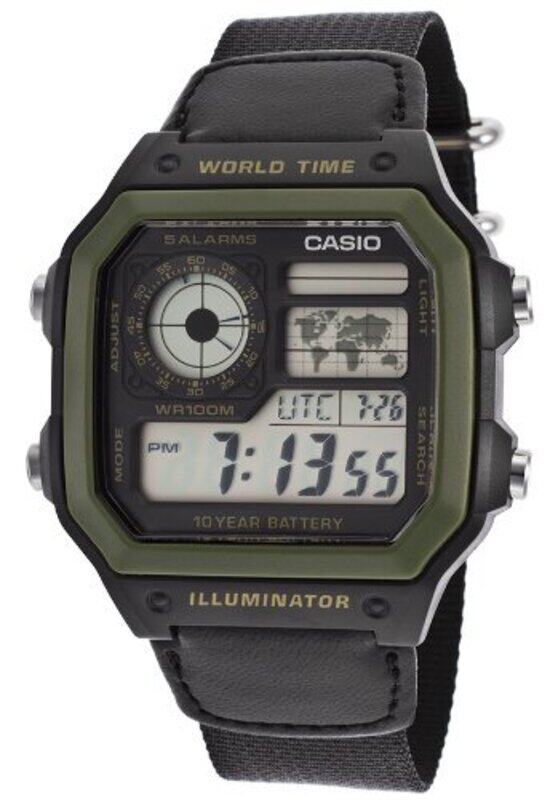 

Casio Digital Watch for Men with Plastic Band, Water Resistant, AE1200WHB-1BVDF, Black