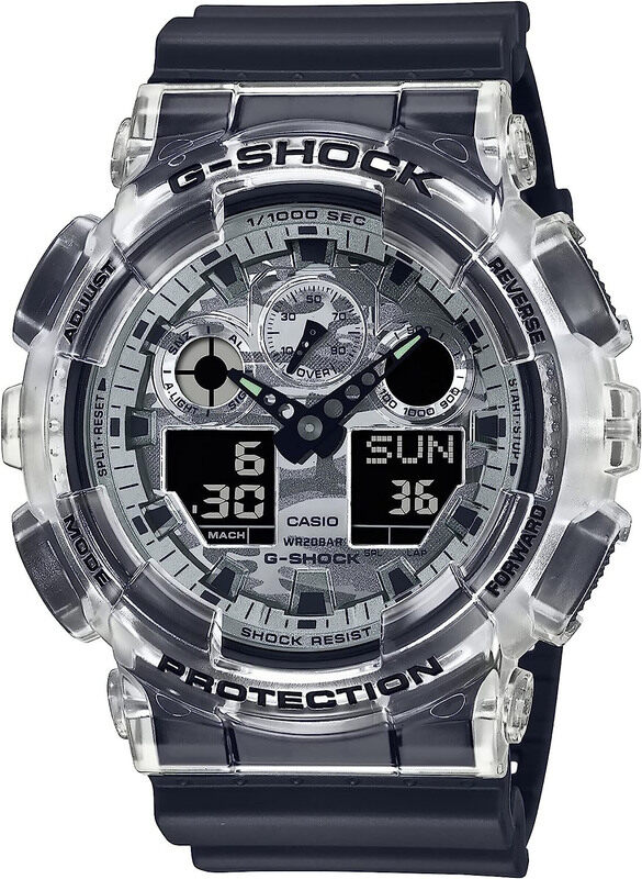 

G-Shock Analog-Digital Watch for Men with Plastic Band, Water Resistant and Chronograph, GA-100SKC-1ADR, Black