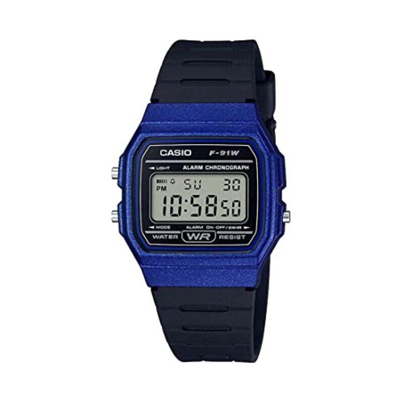 

Casio Digital Watch for Men with Resin Band, F-91WM-2ADF, Black-Grey