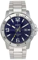 Casio Analog Watch for Men with Stainless Steel Band, MTP-VD01D-2BVUDF (A1363), Silver-Blue