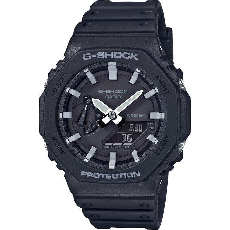 

Casio G-Shock Analog + Digital Watch for Men with Plastic Band, Water Resistant, GA-2100-1ADR, Black-Black