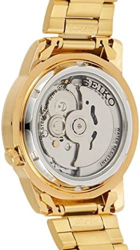 Seiko Analog Watch for Men with Stainless Steel Band, Water Resistant, SNKK20K1, Gold