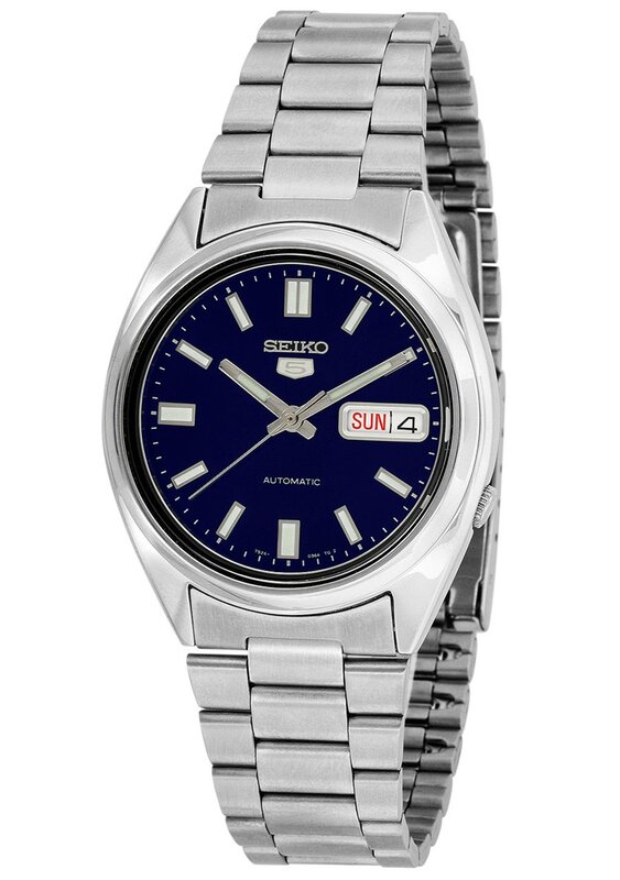 

Seiko Analog Watch for Men with Stainless Steel Band, Water Resistant, SNXS77, Blue-Silver