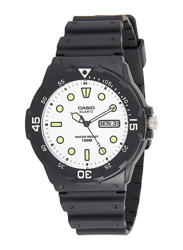 

Casio Analog Watch for Men with Resin Band, Water Resistant, MRW-200H-7Ev, White/Black