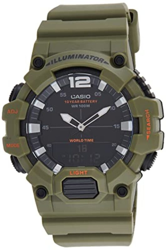 Casio Analog/Digital Watch for Men with Resin Band, HDC-700-3A2VDF (D178), Green-Black