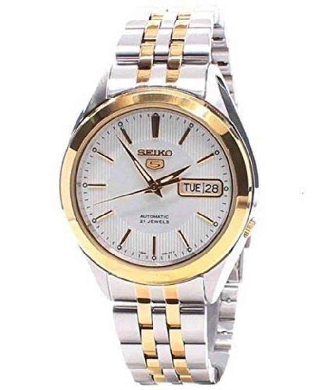Seiko Analog Watch for Men with Stainless Steel Band, SNKL24J1, Multicolour-White