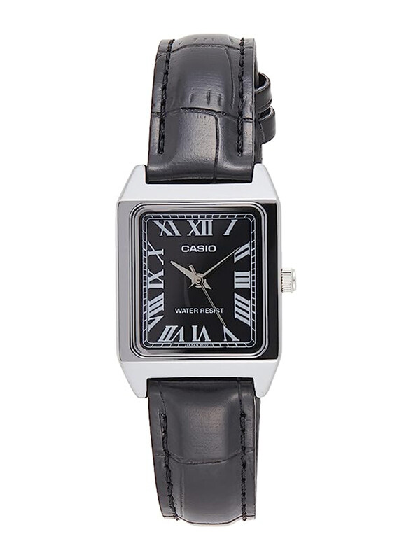 

Casio Analog Watch for Women with Leather Band, Water Resistant, LTP-V007L-1BUDF, Black/Black