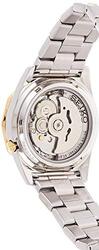 Seiko Analog Watch for Men with Stainless Steel Band, Water Resistant, SNKG84J1, White-Silver/Gold