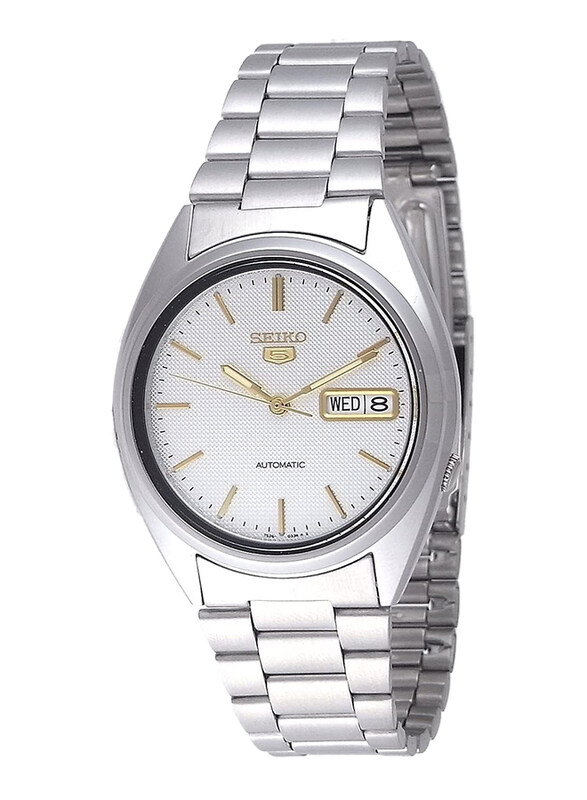 

Seiko Analog Watch for Men with Stainless Steel Band, Water Resistant, SNXG47K1, Silver-White