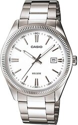 Casio Analog Watch for Men with Stainless Steel Band, MTP-1302D-7A1VDF, Silver-White