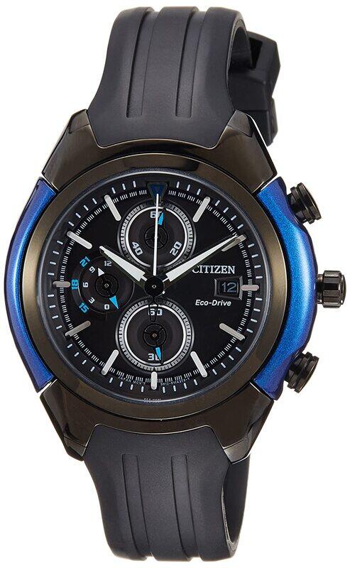 

Citizen Eco-Drive Analog Watch for Men with Rubber Band, Water Resistant and Chronograph, CA0288-02E, Black