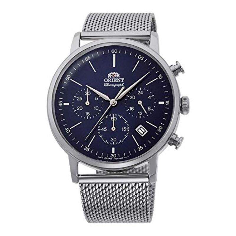 

Orient Analog Watch for Men with Mesh Band, Chronograph, RA-KV0401L10B, Silver-Blue