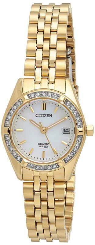 

Citizen Analog Watch for Women with Stainless Steel Band, Water Resistant, EU6062-50D, Mother Of Pearl-Gold