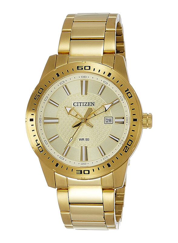 

Citizen Analog Watch for Men with Stainless Steel Band, Water Resistant, BI1062-57P, Gold