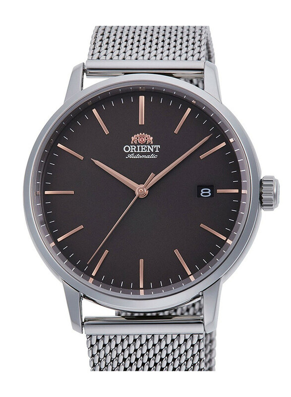 

Orient Analog Watch for Men with Stainless Steel Band, Water Resistant, RA-AC0E05N, Silver-Black