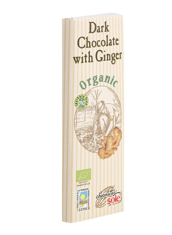 Chocolates Sole Organic Dark Chocolate with Ginger, 25g