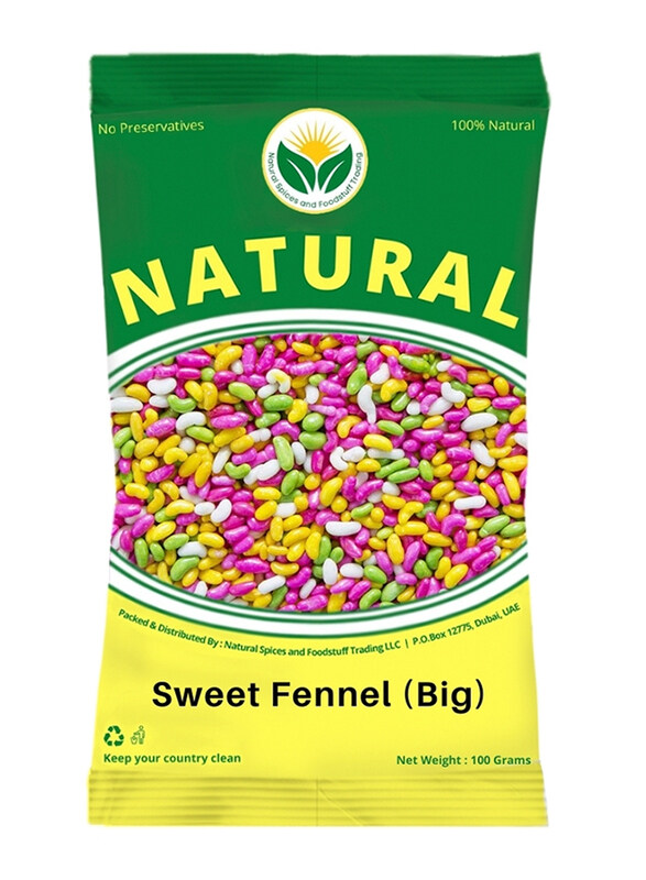 

Natural Spices Colourful Sweet Fennel Seed, Big Size, 200g