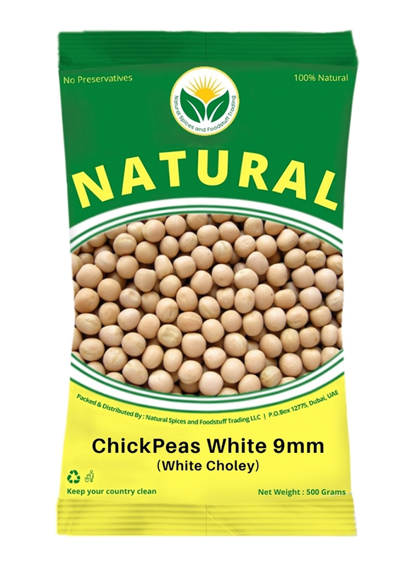 Natural Spices 9mm White Chick Peas, 500g