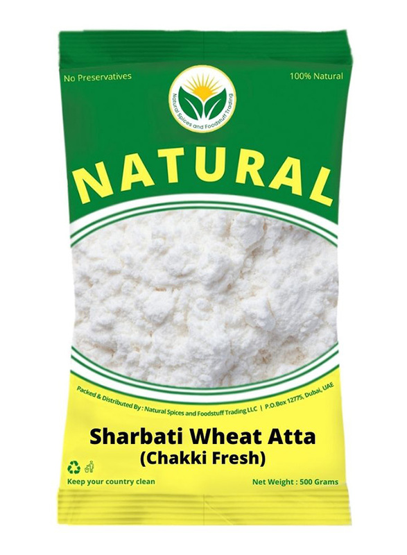 Natural Spices Chakki Fresh Sharbati Wheat Atta, 500g