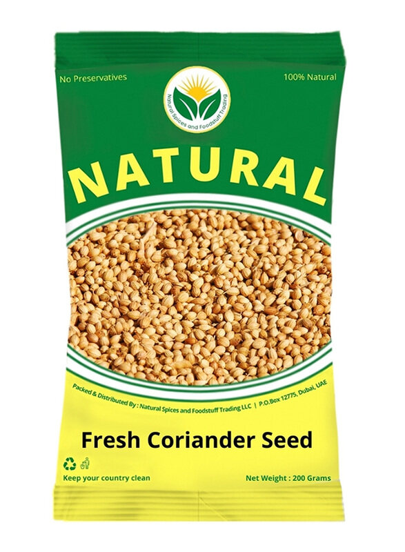 Natural Spices Fresh Whole Coriander Seed, 200g