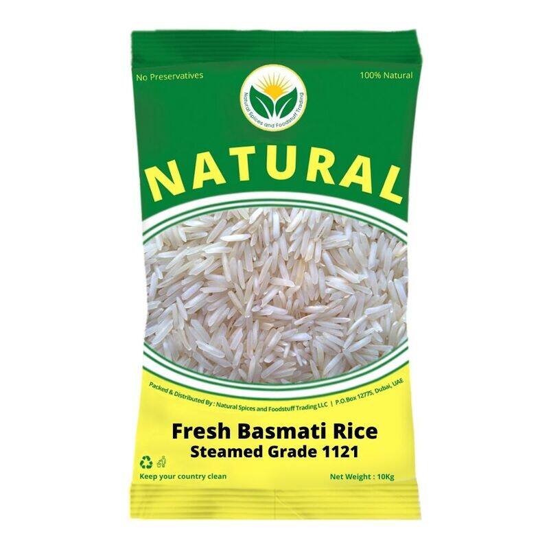 

Natural Spices Grain 1121 Fresh Steam Basmati Rice, 10 Kg
