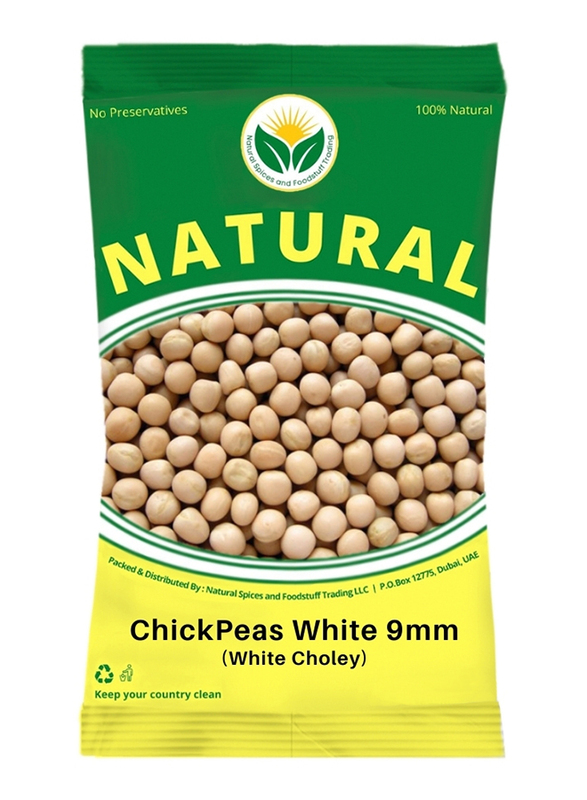 Natural Spices Fresh Chick Peas White 9mm Choley, 2 Kg
