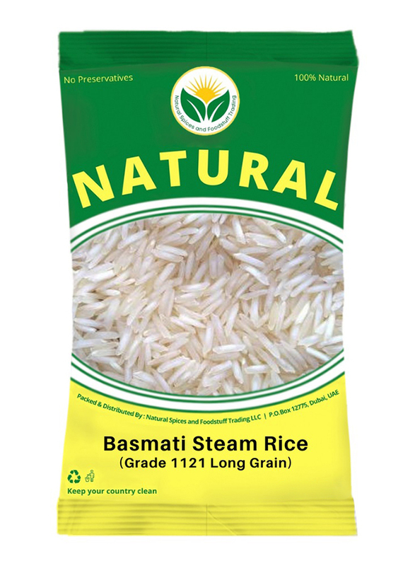 Natural Spices Grade 1121 Long Grain Steam Basmati Rice, 5 Kg