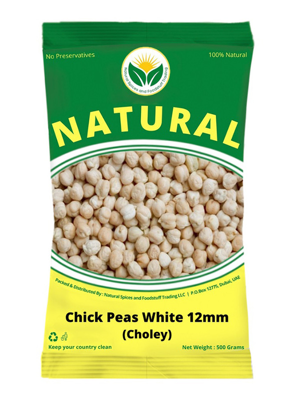 Natural Spices 12mm White Chick Peas, 500g