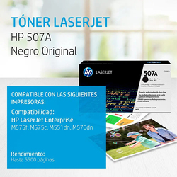 HP 507A Black Laserjet Toner Cartridge