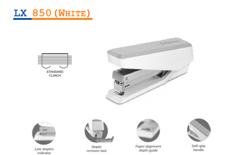 

Fellowes LX 850 Stapler, White