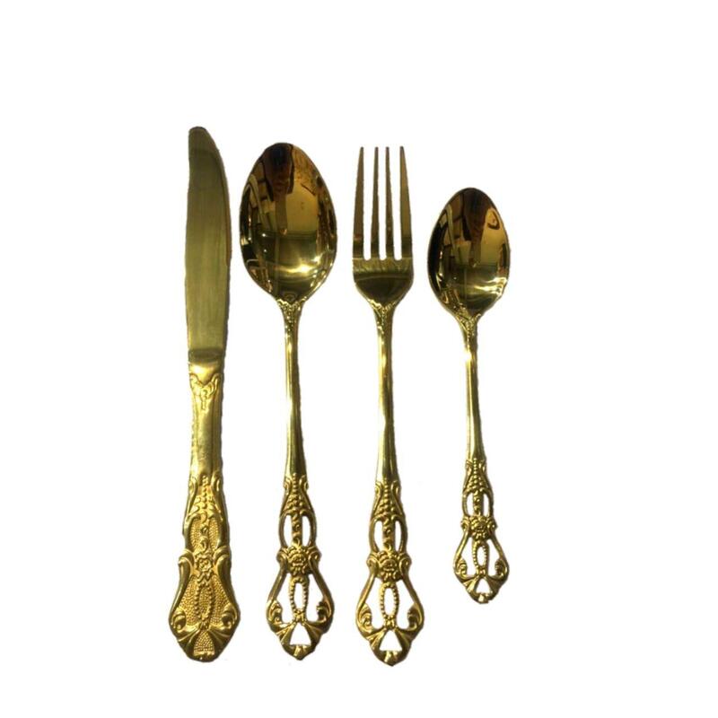 Ximi Gold design stainless steel cutlery set 4 pcs/ per set