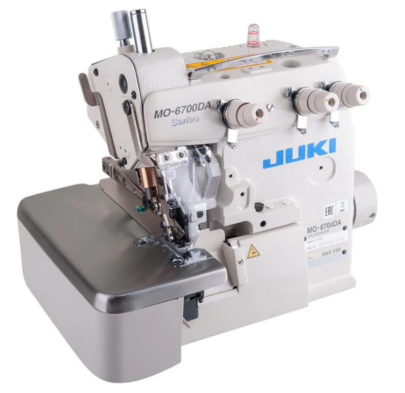 

Juki MO-6704DA-0A5-150 1 Needle 3 Thread Pico Overlock Machine with Belt Type Servo Motor 550W Complete Set with Table Stand