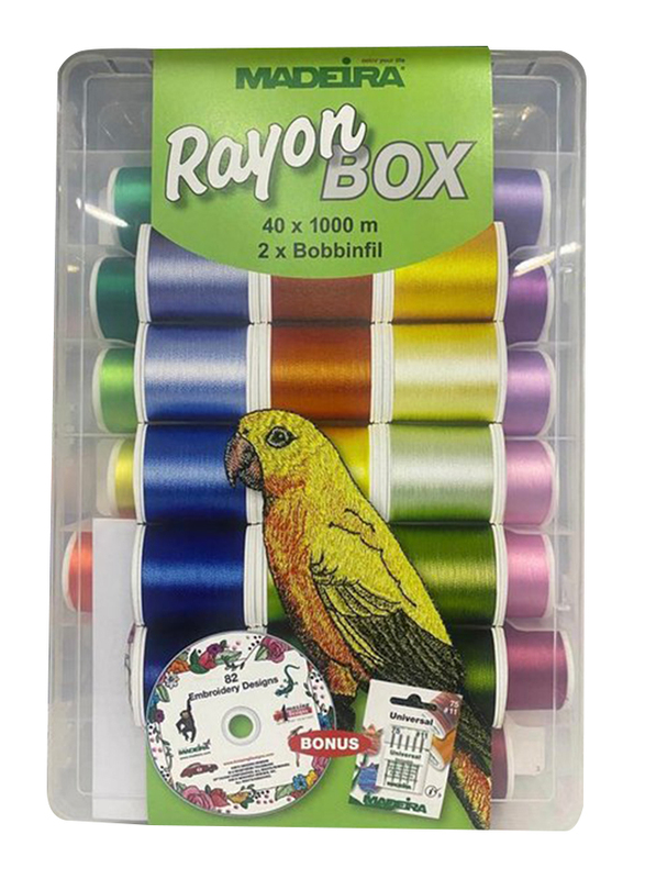 Madeira Rayon Softbox Embroidery Thread, 40 x 1000m, Multicolour